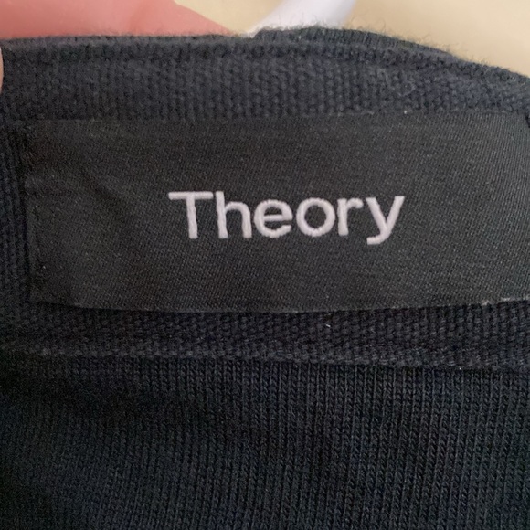 Theory sz XL cotton longsleeve tshirt hoodie 2 buttons LIKE NEW dark navy blue - Picture 3 of 12